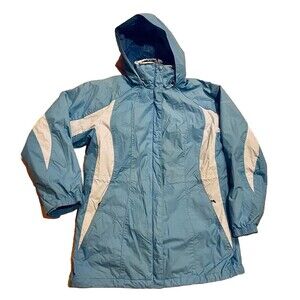 COLUMBIA Light Blue Waterproof Winter Rain Snow Parka Hood 3in1 Jacket Women Med